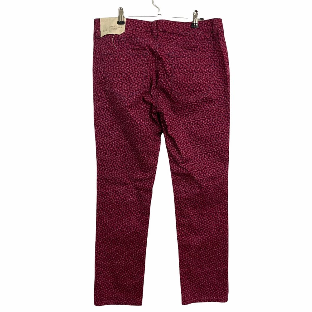 Ann Taylor Loft | Women's Pink Modern Straight Geometric Print Jeans 8 29x32 - Picture 4 of 7